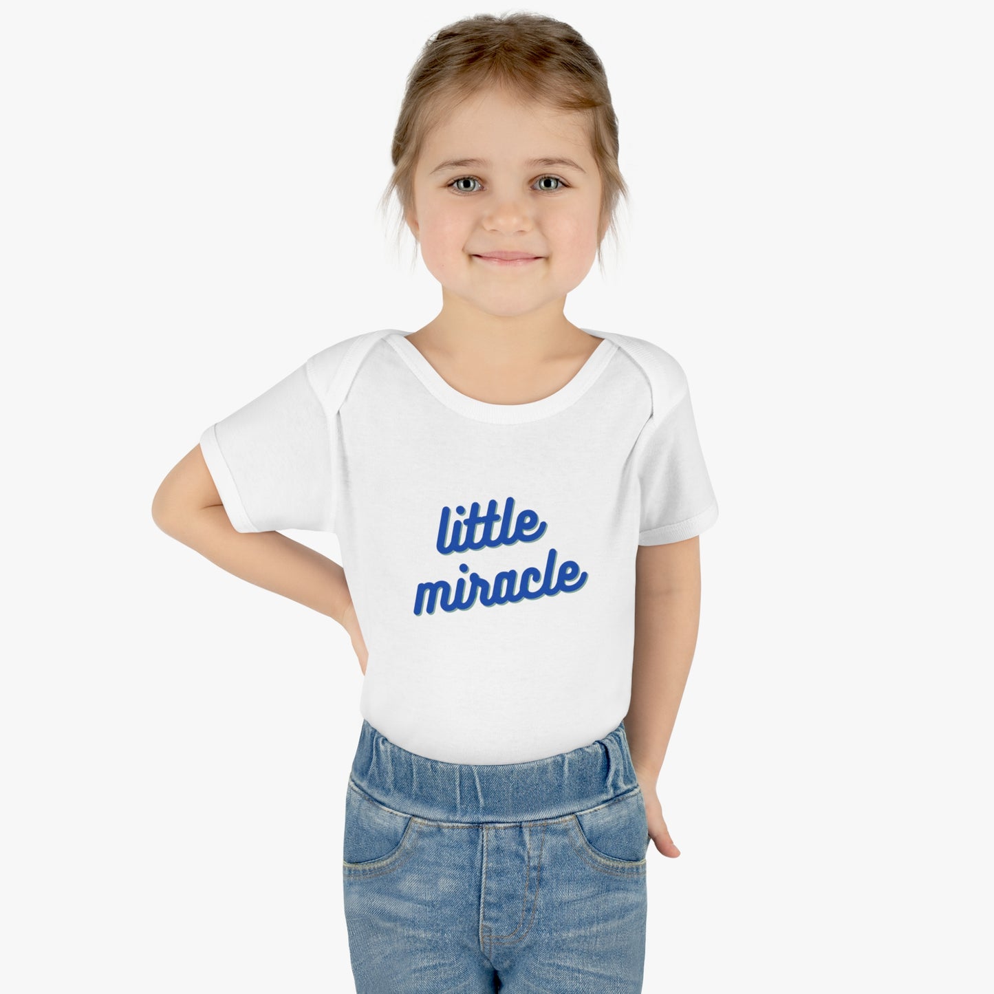 Little Miracle - Blue Letter Onesie