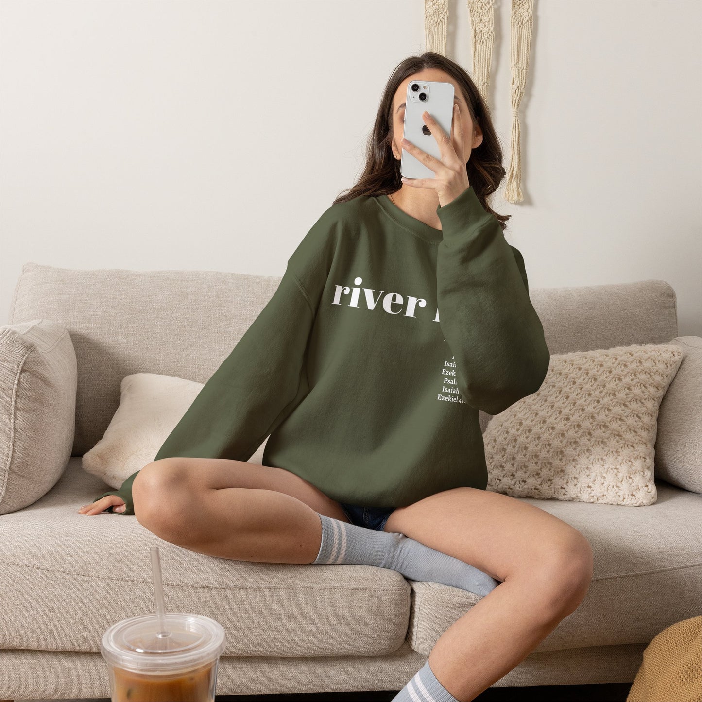 River Life - Scripture | Unisex Crewneck Pullover Sweatshirt