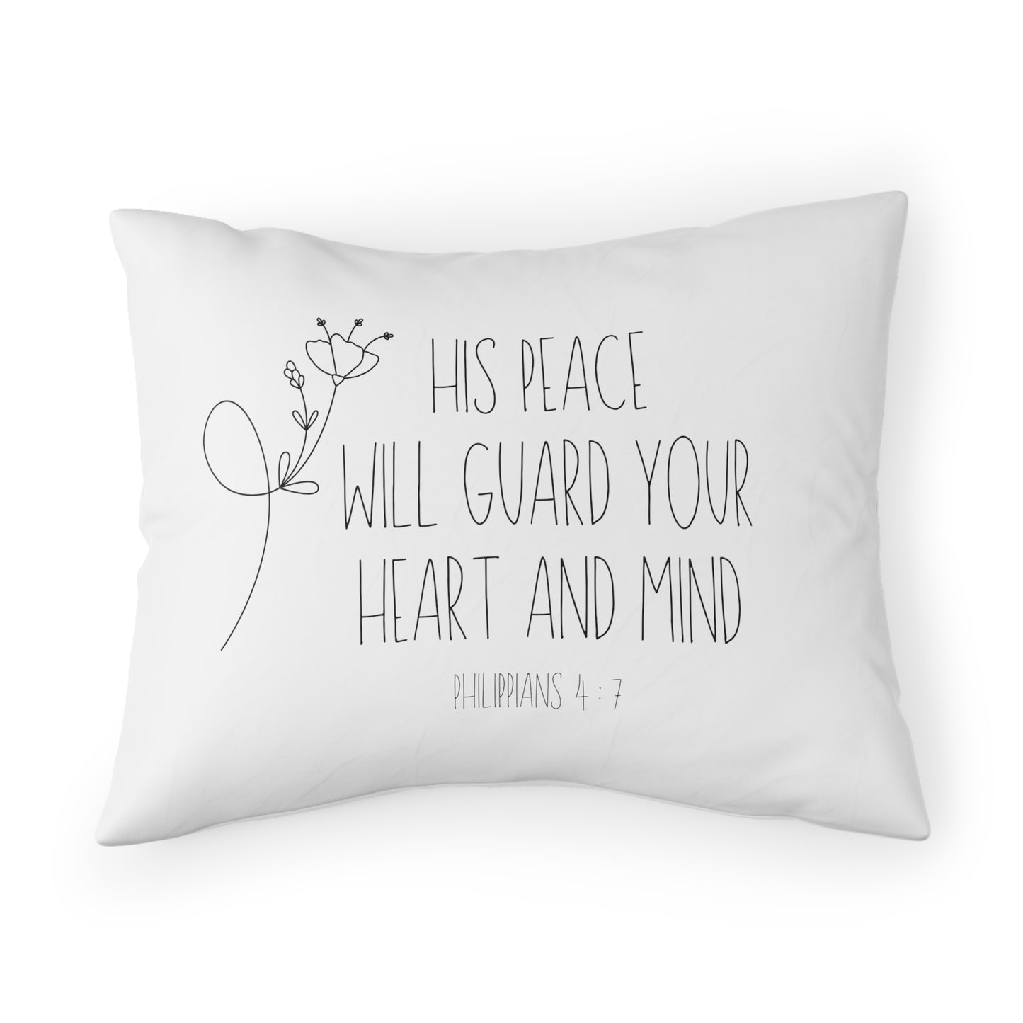 Philippians 4:7 Floral STANDARD Pillow Sham
