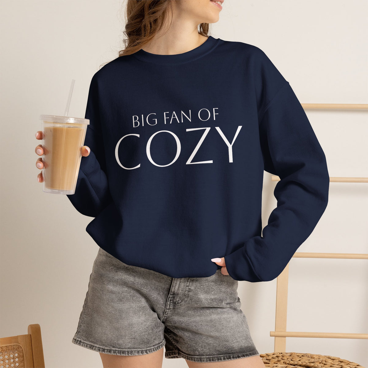 "Big Fan of Cozy" | Unisex Crewneck Pullover Sweatshirt
