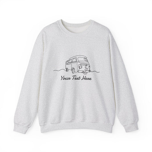 Custom Sweatshirt - Road Trip Vintage VW Bus