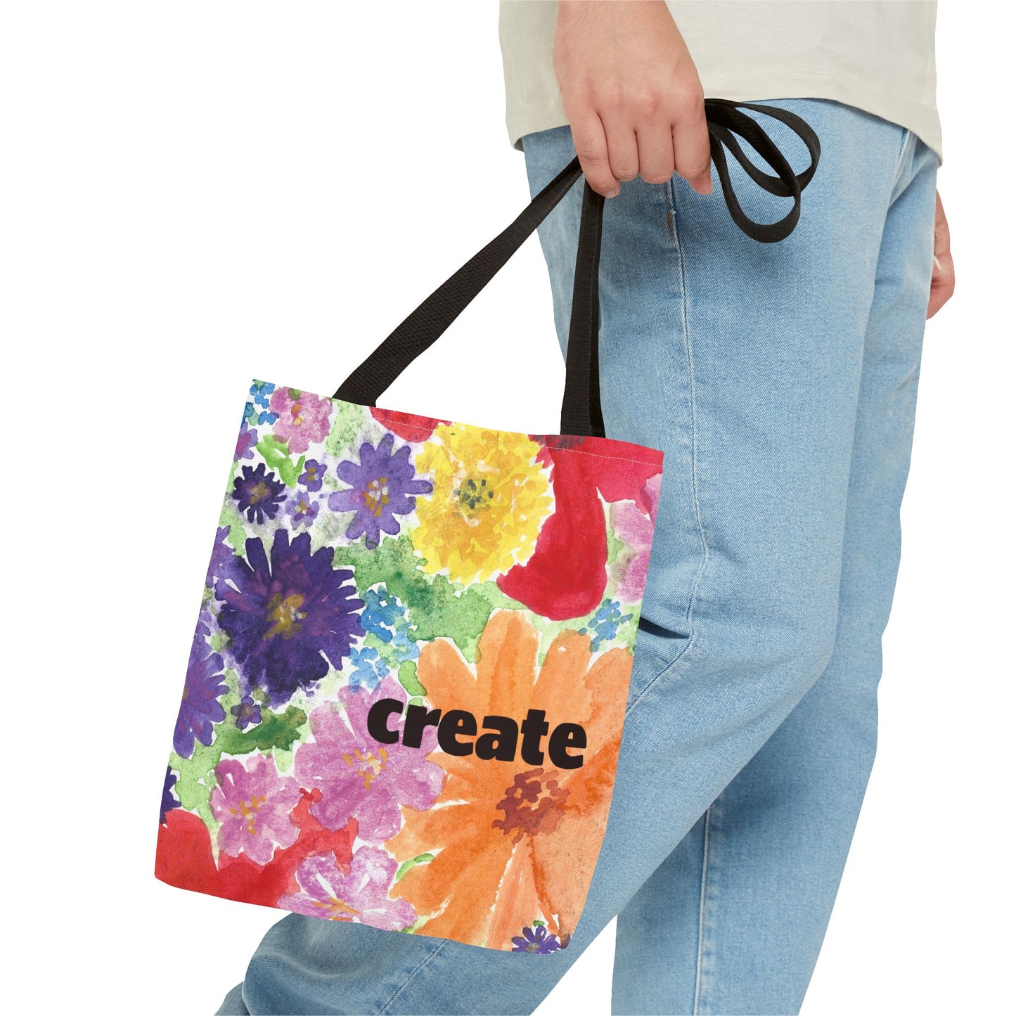 Colorful Floral Tote Bag - Personalize this Vibrant Original Design