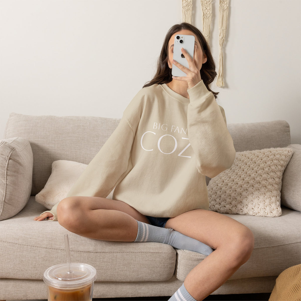 "Big Fan of Cozy" | Unisex Crewneck Pullover Sweatshirt