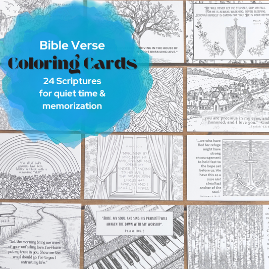 Bible Verse Coloring Postcards | Set of 24