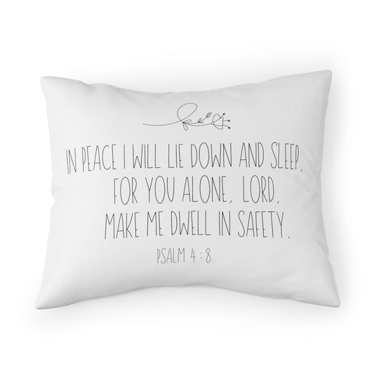 Psalm 4:8 Floral STANDARD Pillow Sham