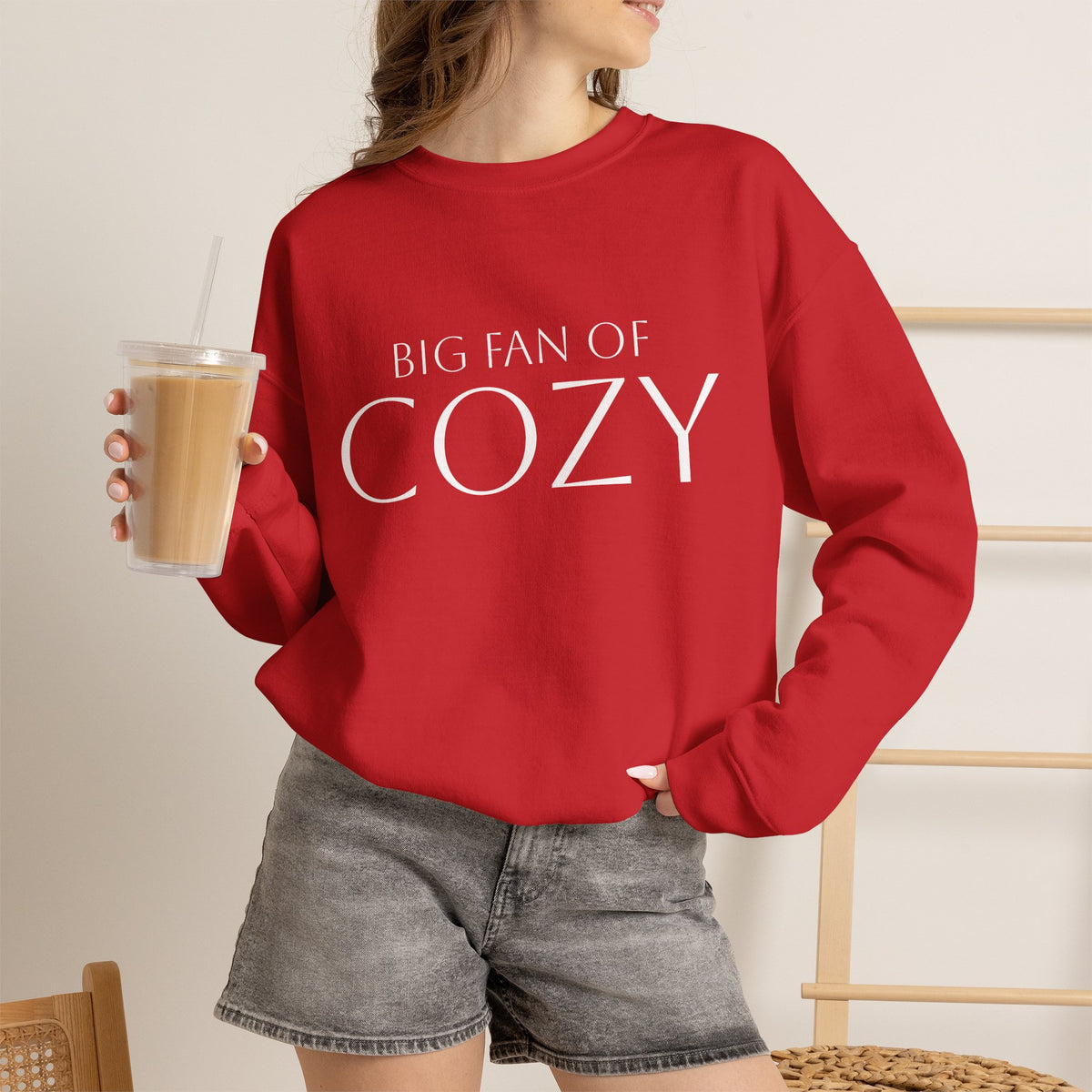 "Big Fan of Cozy" | Unisex Crewneck Pullover Sweatshirt