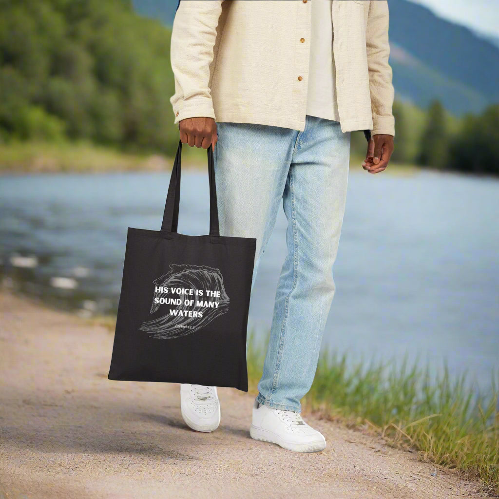 Listen | Ezekiel 43:2 Canvas Tote Bag | Two-Sided Design