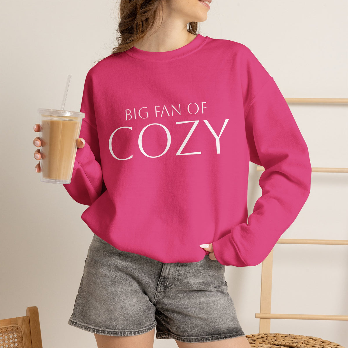 "Big Fan of Cozy" | Unisex Crewneck Pullover Sweatshirt