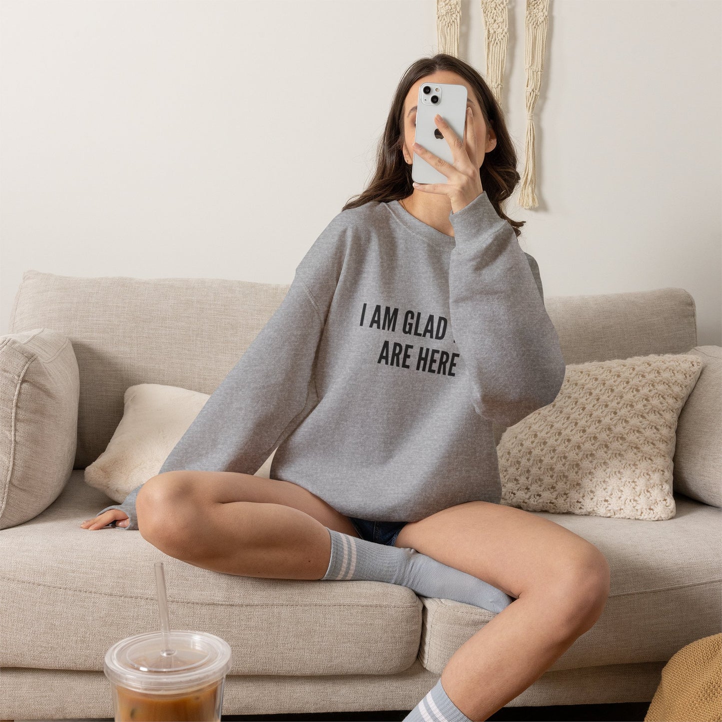 I Am Glad You Are Here Unisex Heavy Blend™ Crewneck Sweatshirt