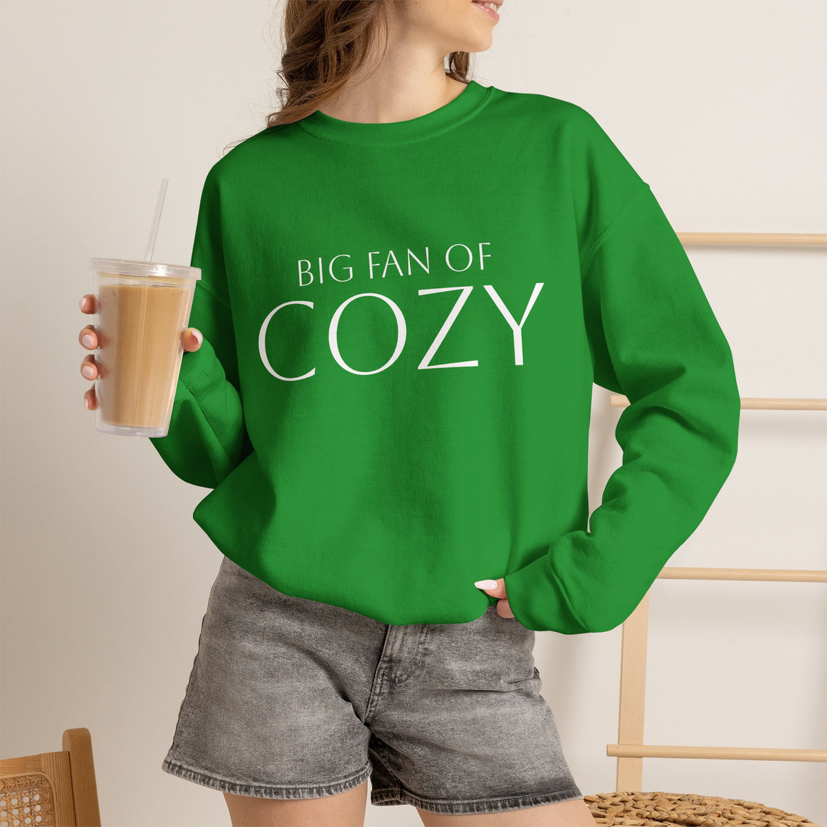"Big Fan of Cozy" | Unisex Crewneck Pullover Sweatshirt