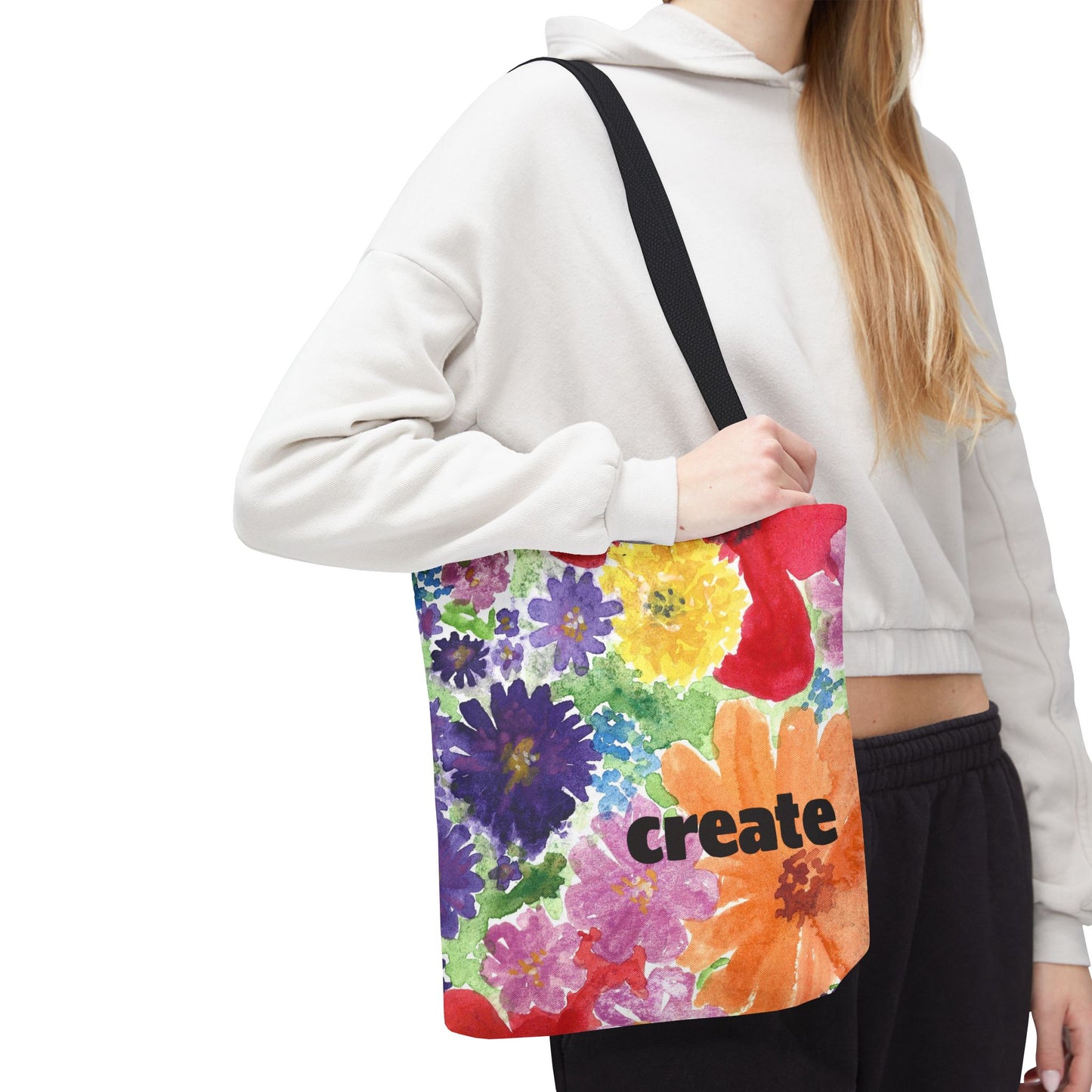Colorful Floral Tote Bag - Personalize this Vibrant Original Design