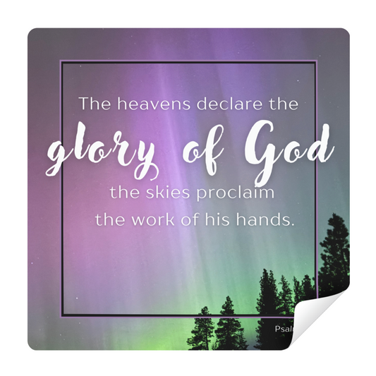 Psalm 19:1 Heavens Proclaim- Northern Lights Vinyl Sticker