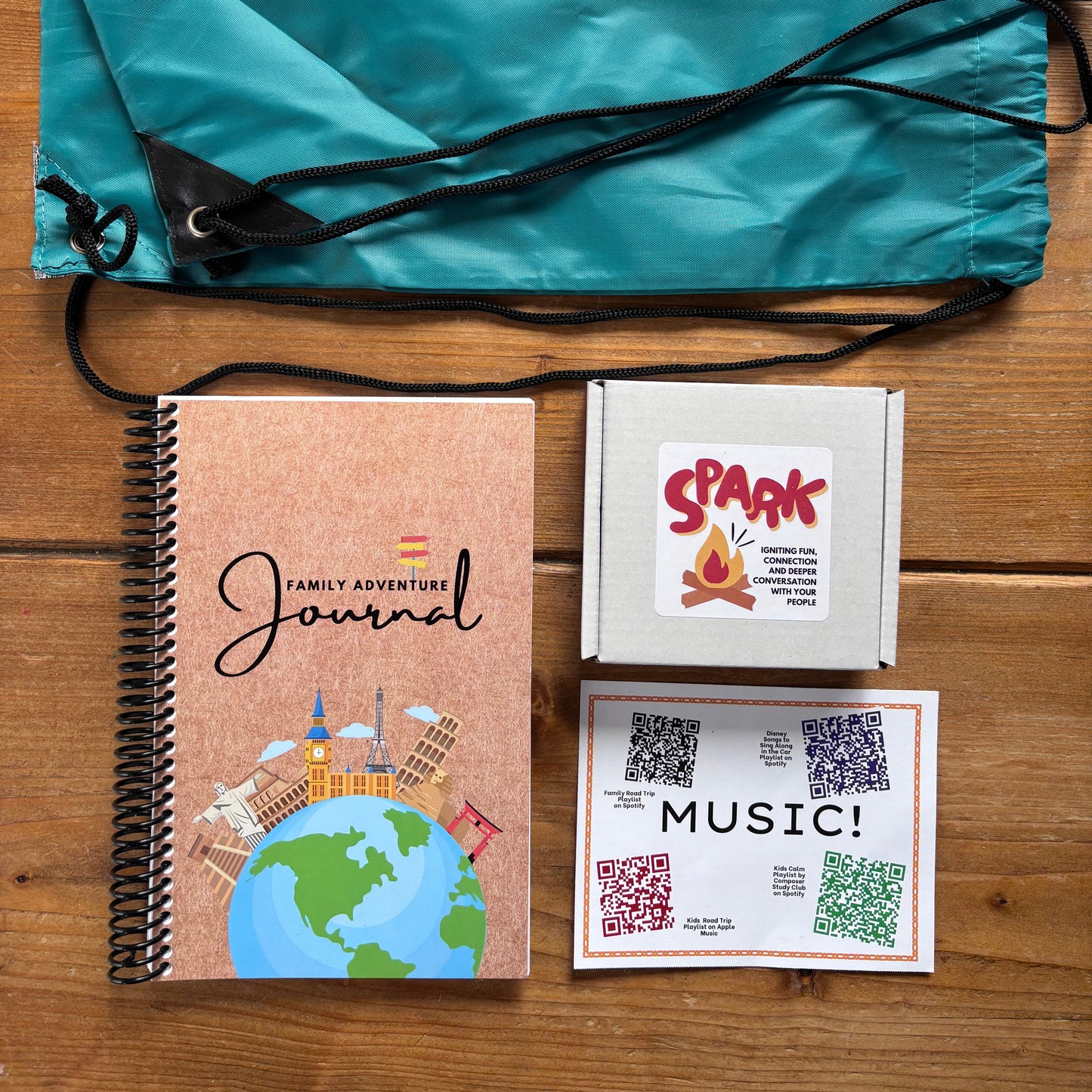 Family Road Trip Bundle – Kids Travel Activities, Conversation Cards, Adventure Journal & Screen-Free Car Kit