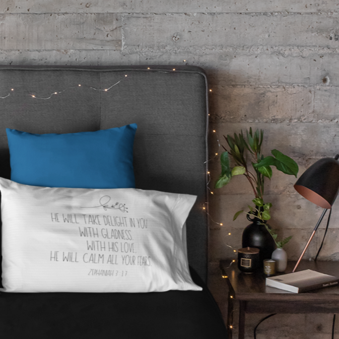 Zephaniah 3:17 Floral STANDARD Pillow Sham