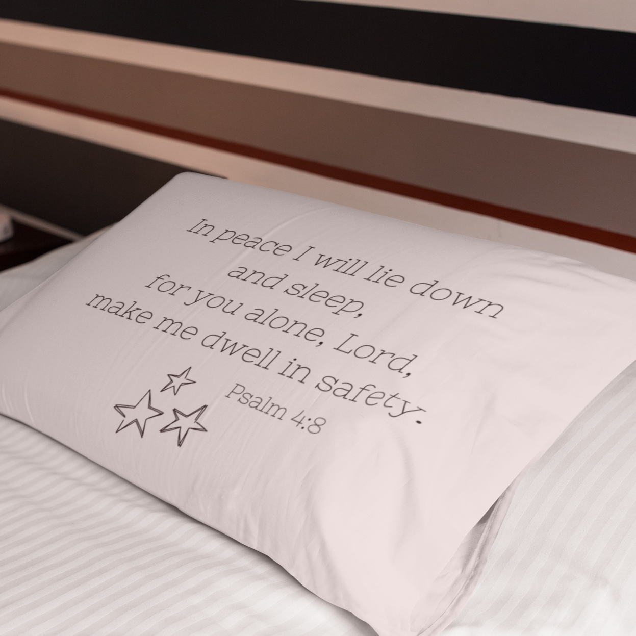 Psalm 4:8 Stars STANDARD Pillow Sham